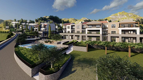 Phase Two features a contemporary residential building with 12 apartments, designed in a modern architectural style while preserving the overall identity of the development., Budva